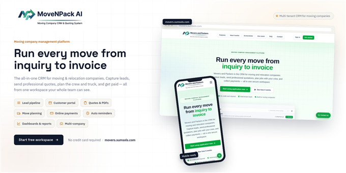 MoveNPack AI - Moving Company CRM & Quoting System