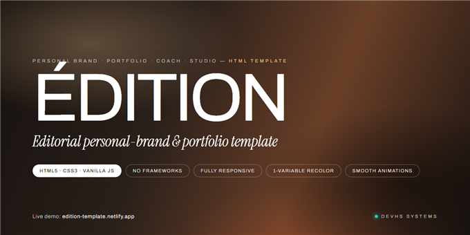 ÉDITION - Editorial Personal Brand and Portfolio Template