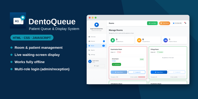 DentoQueue - Patient Queue & Clinic Display System