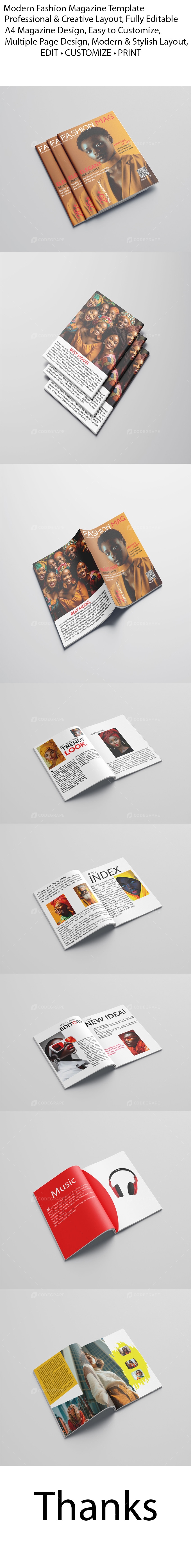 Modern Fashion Magazine Template – A4 Editorial Design