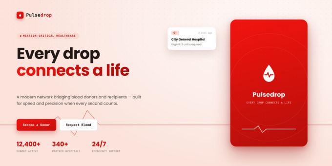 PulseDrop – AI Blood Donor Recipient App