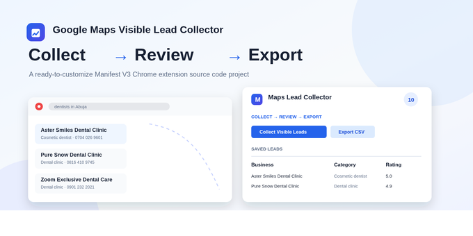 Google Maps Lead Collector - Chrome Extension