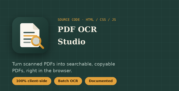 PDF OCR Studio - Browser-Based Scanned PDF to Searchable PDF Converter