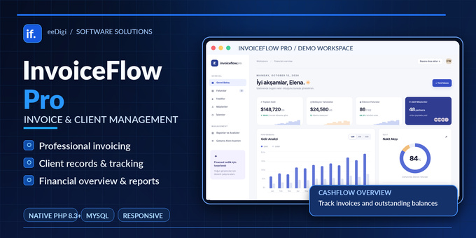 InvoiceFlow Pro - PHP Invoice & Client Management System