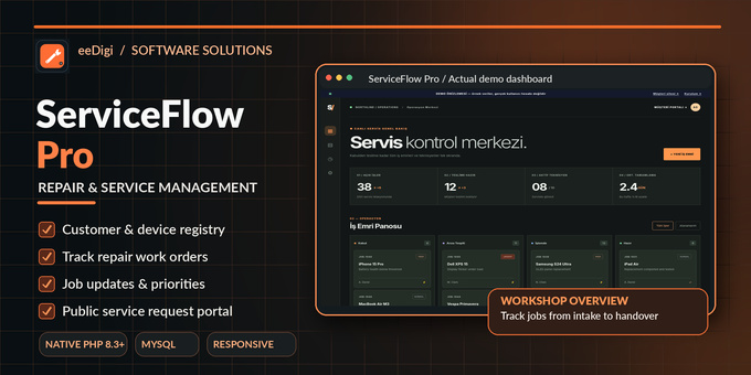 ServiceFlow Pro - PHP Repair & Service Management System