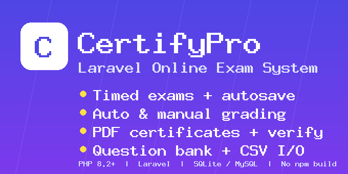 CertifyPro - Laravel Online Exam & Certification System