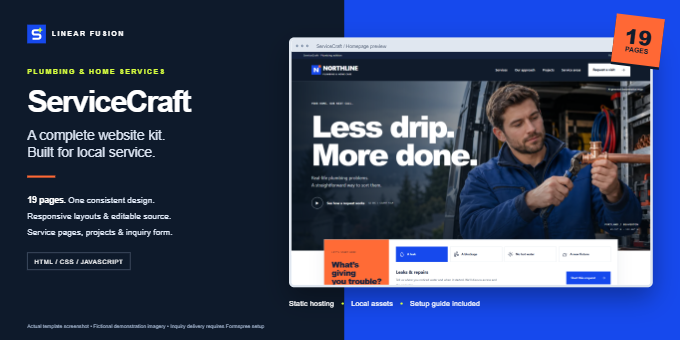 ServiceCraft - Plumbing HTML Website Template