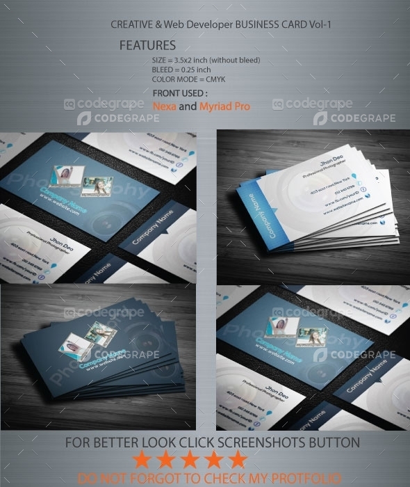 Creative and Photography Business Card Vol-1