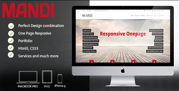 Mandi - One Page Responsive Template