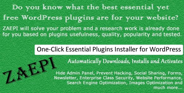 ZA Essential Plugins Installer for WordPress