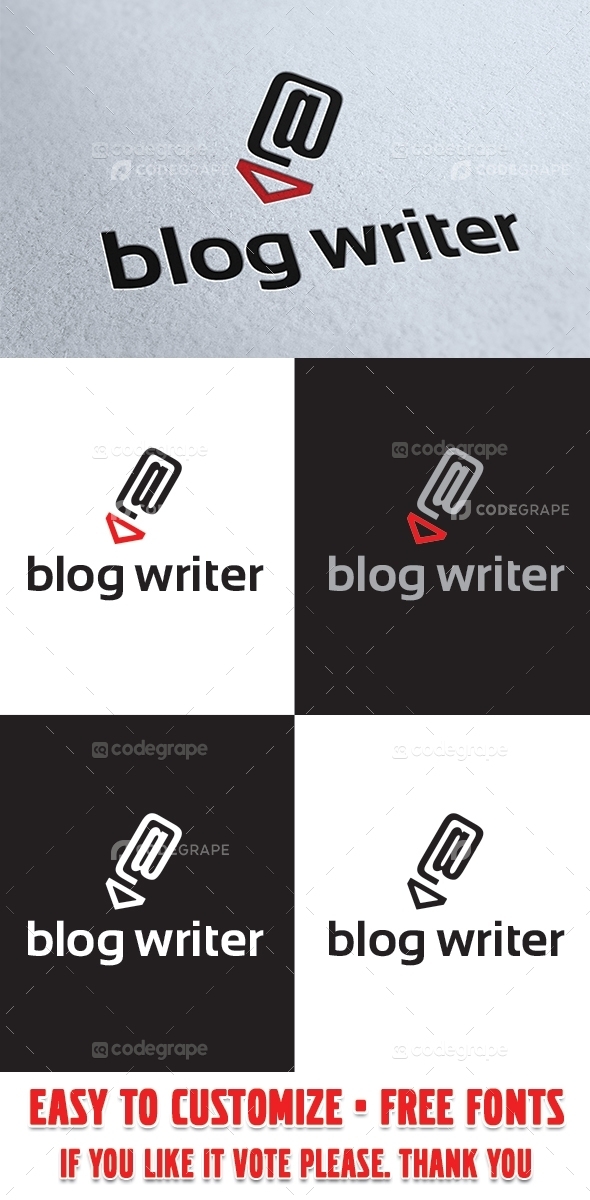 Blog Writer Logo Template