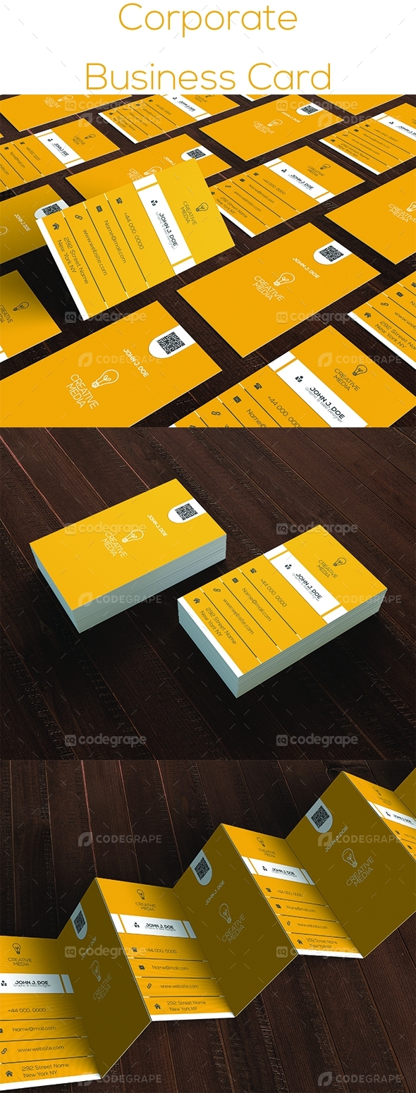 Yellow Corporate Business Card