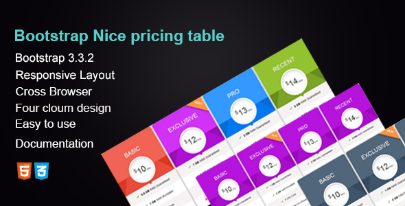 Bootstrap Nice Pricing Table