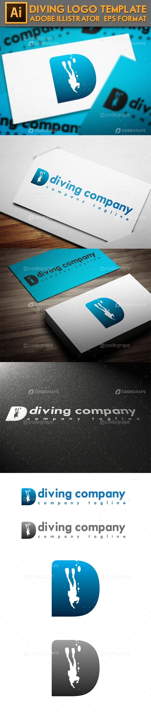 Diving Company Logo Template