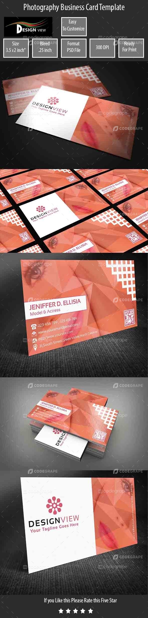 Photography  Business Card Template