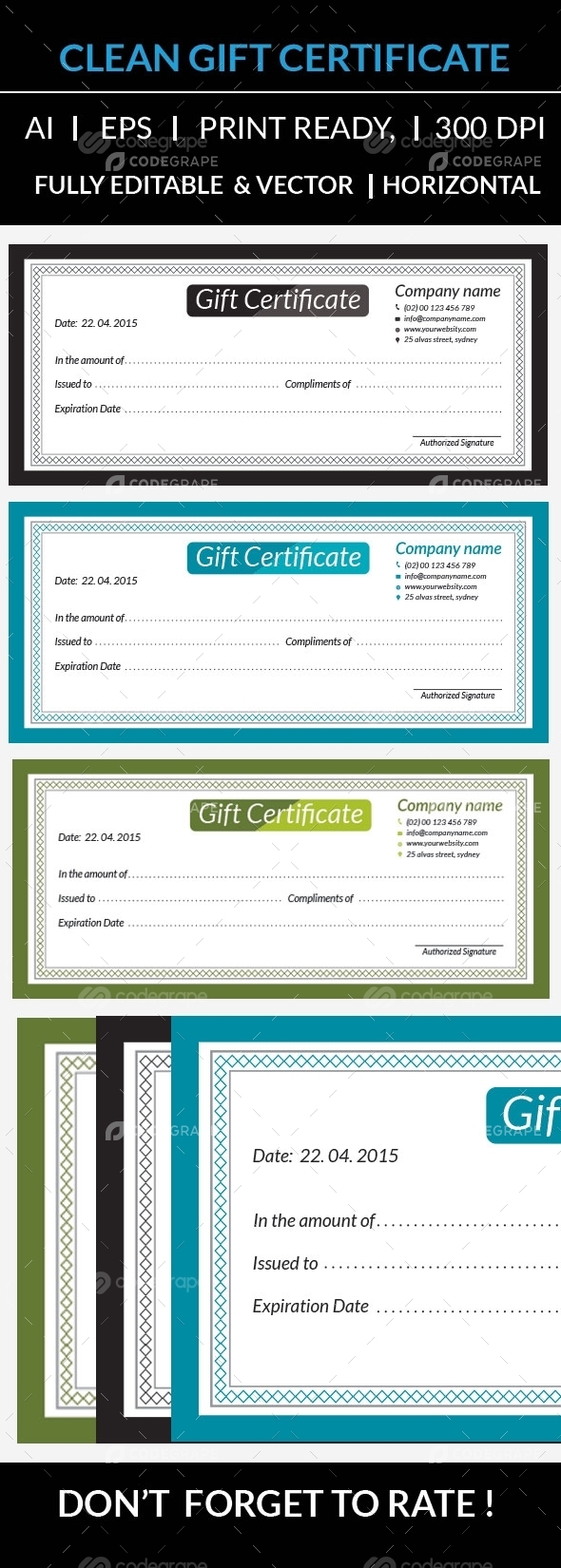 Clean Gift Certificates