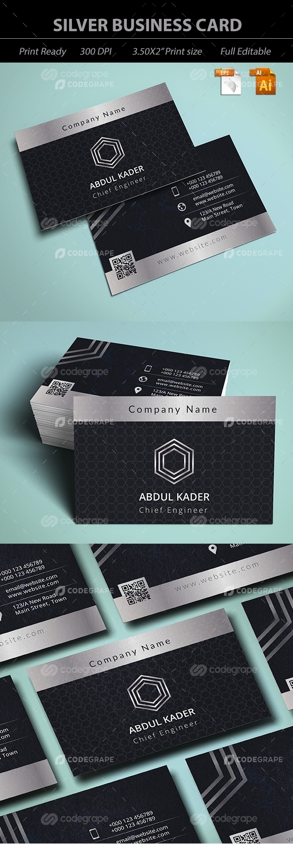 Silver Business Card Design