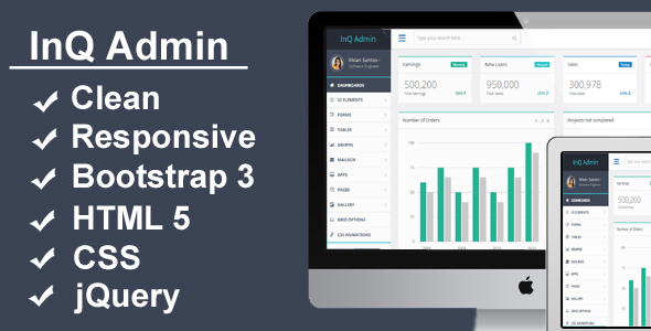 InQ - A Responsive Bootstrap 3 Admin Template