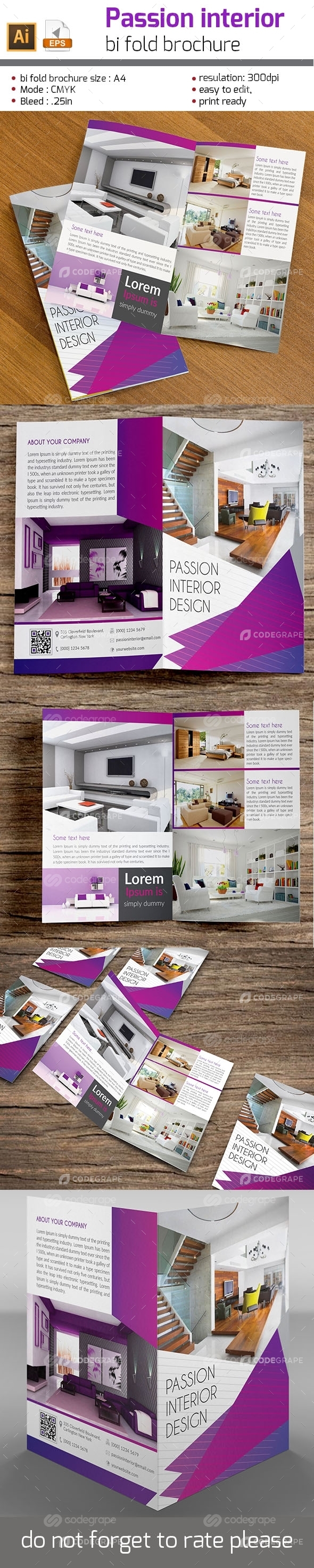 Passion Interior Bi Fold Brochure