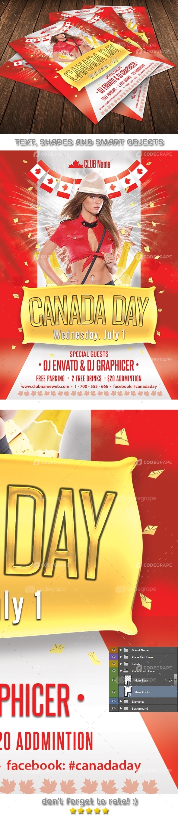 Canada Day Celebration Flyer Template