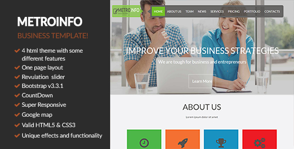 MetroInfo - One Page Business Template