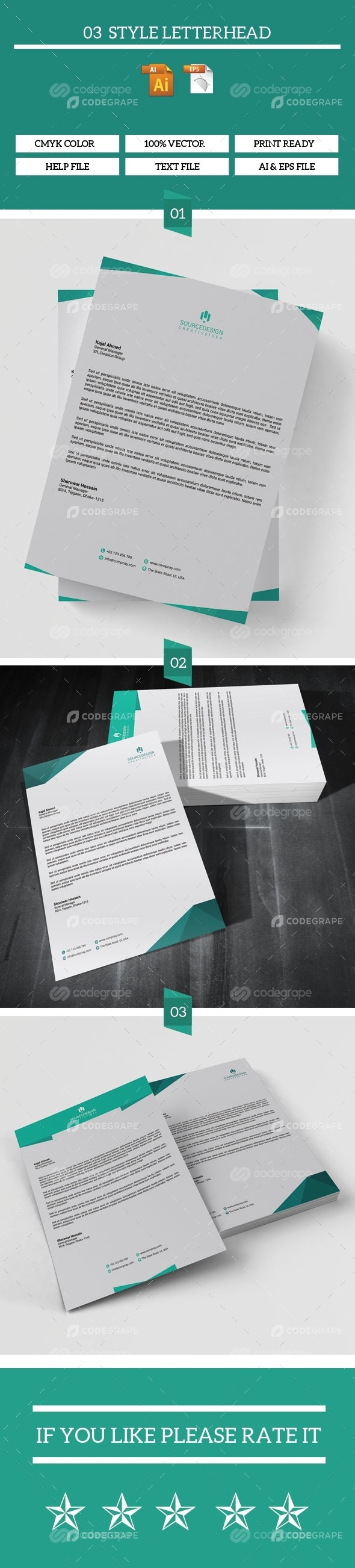 03 Different Style Letterhead Pack