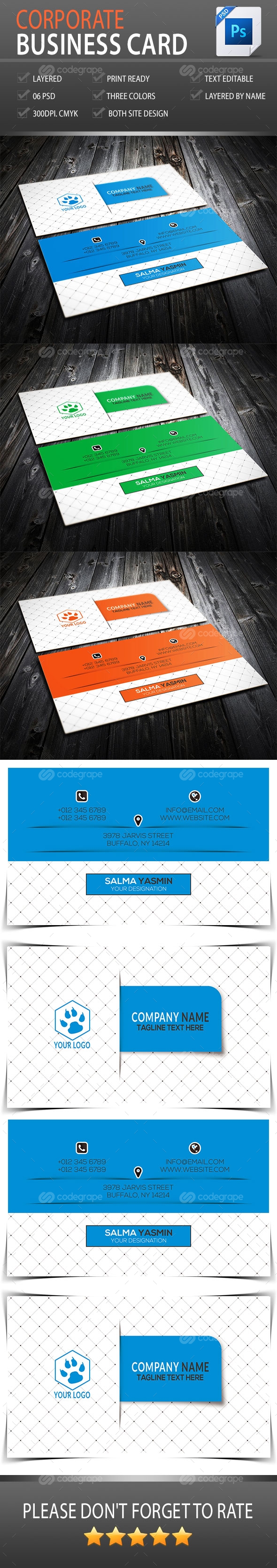 Corporate Business Card Vol-5.0 (Three Color)