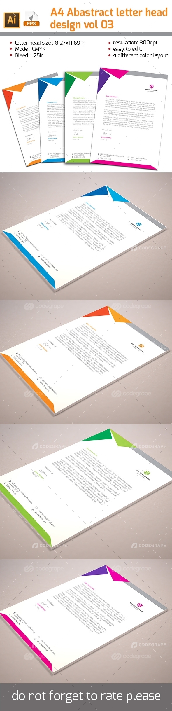 Abstract Letter Head Design vol 03