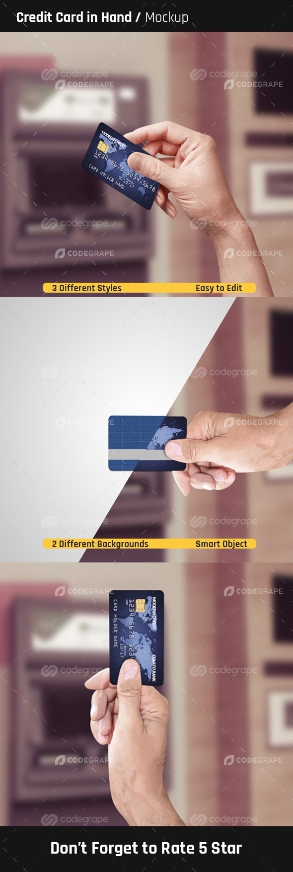 Credit Card in Hand Mock-Ups