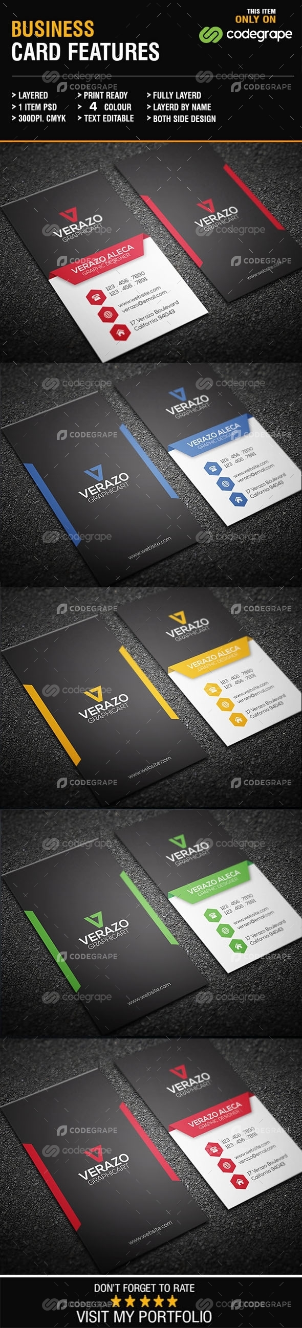 Corporate Vertical Business Card