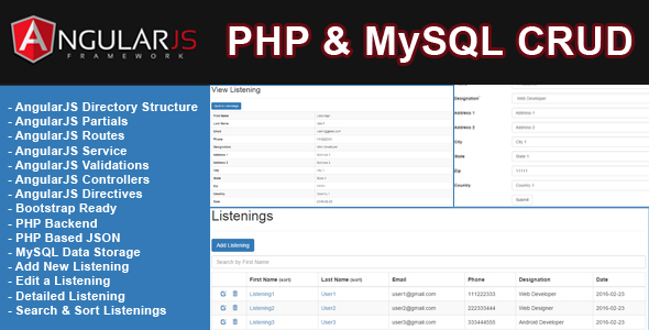 AngularJS CRUD with PHP & MySQL