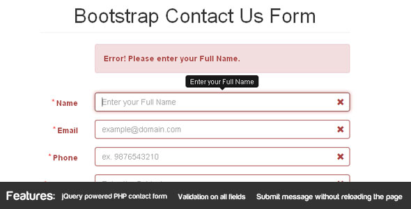 Bootstrap Contact Us Form With PHP
