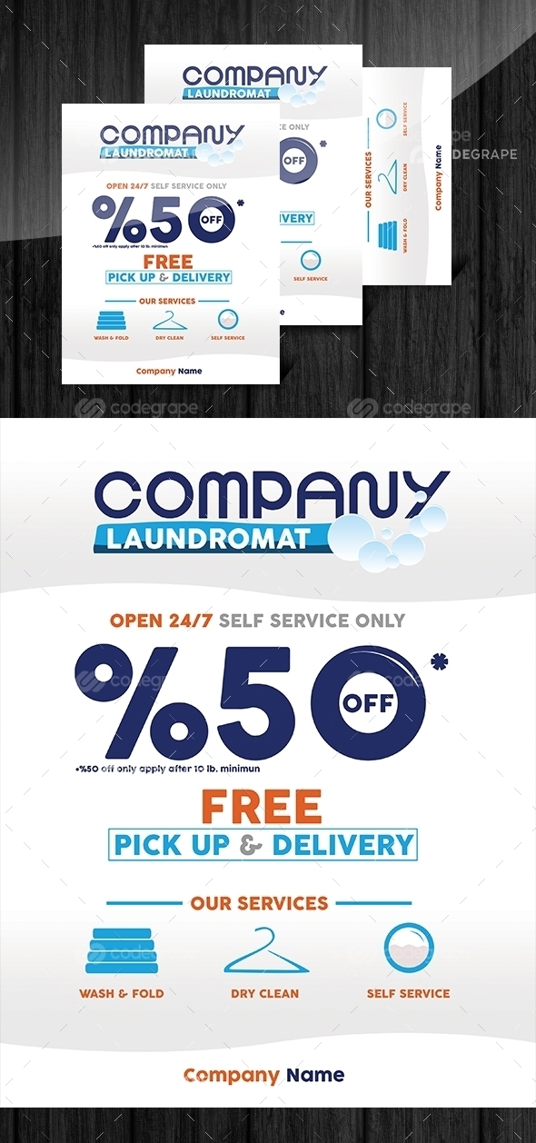 Laundry Flyer Design  + Logo