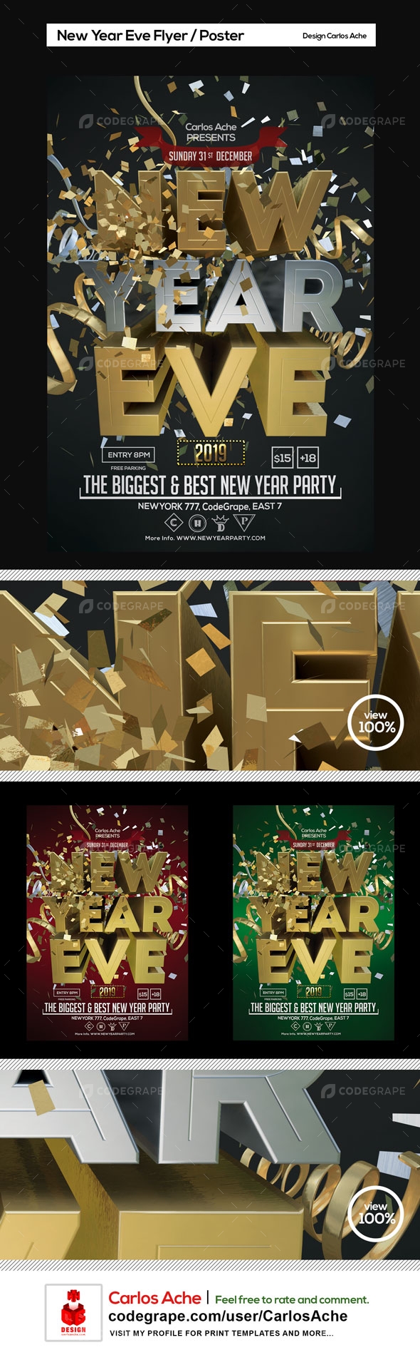 New Year Eve Flyer and Poster Template