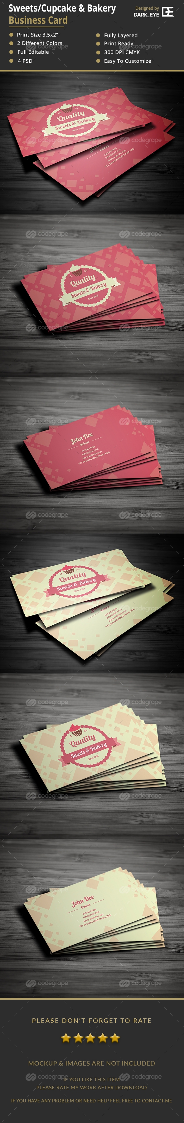 Sweets/Cupcake & Bakery Business Card