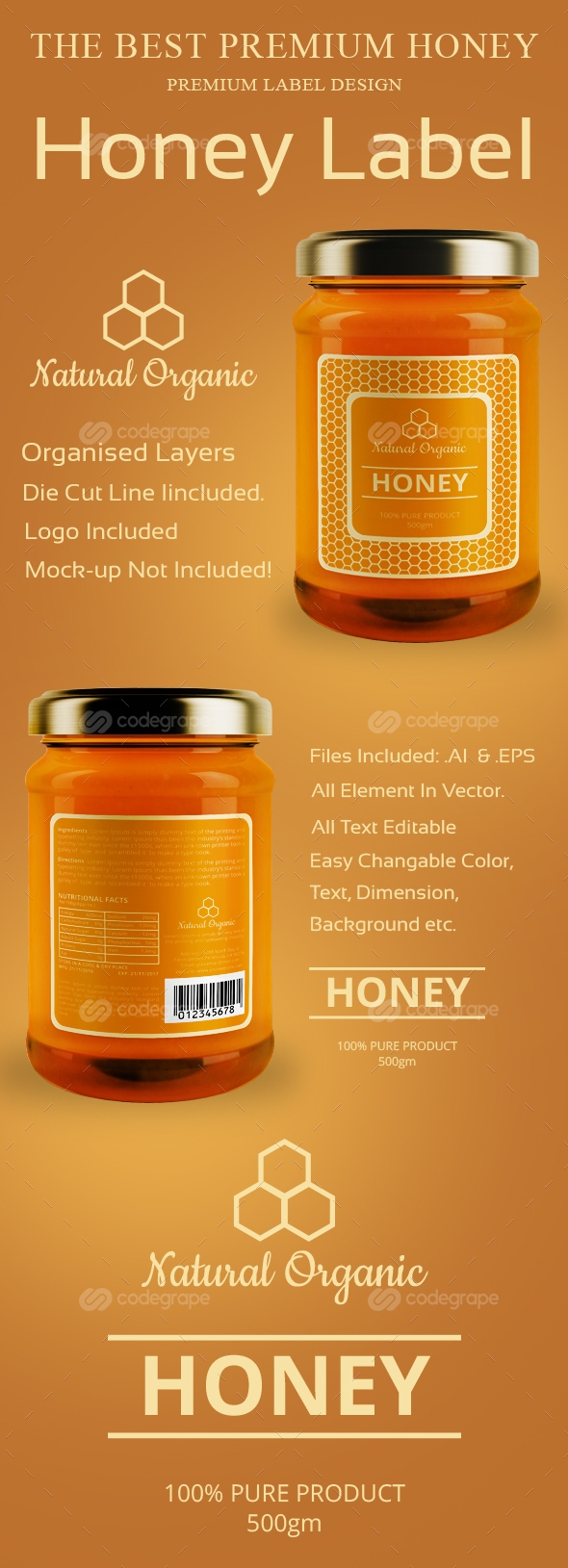 Honey Label Design Templates