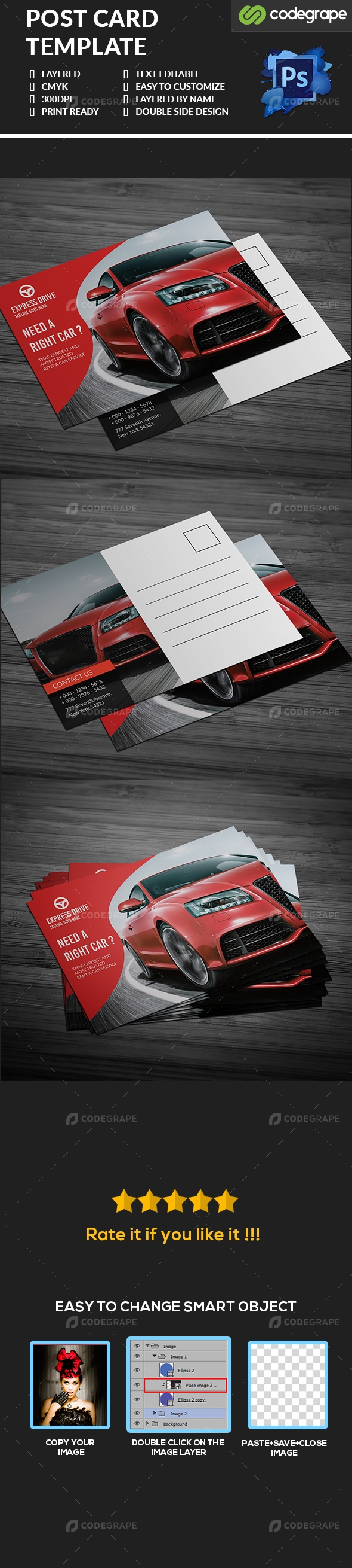 Photography Post Card Template
