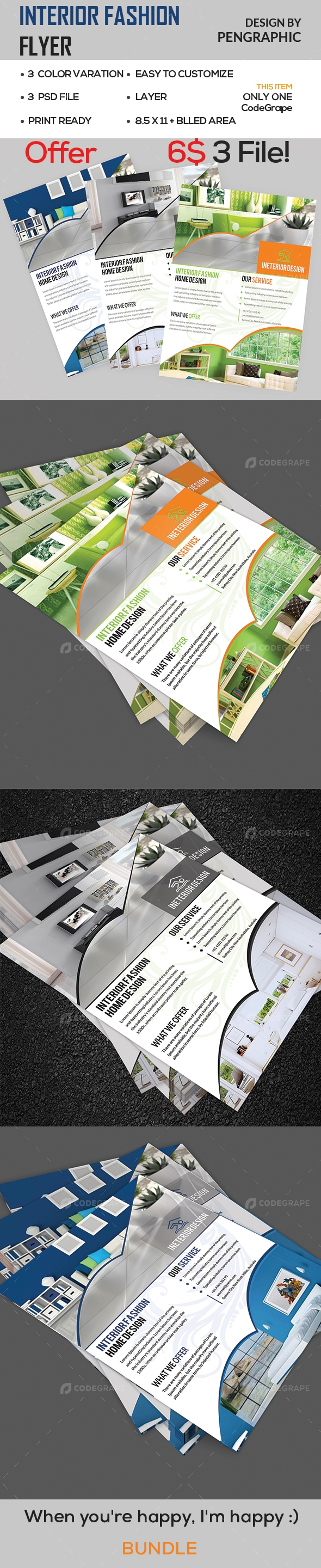 Interior Design Flyer Template - Prints | CodeGrape