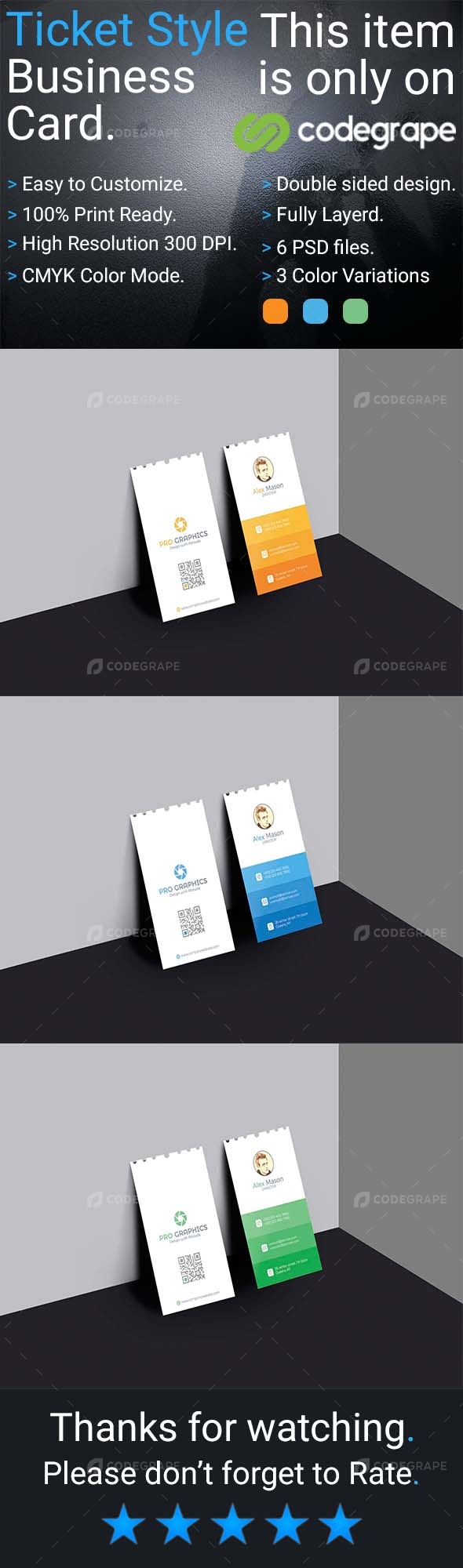 Corporate Ticket Style Business Card