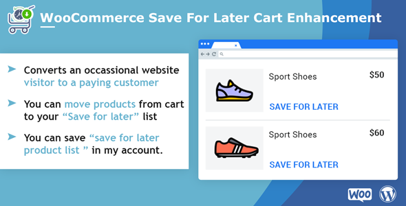 WooCommerce Save For Later Cart Enhancement