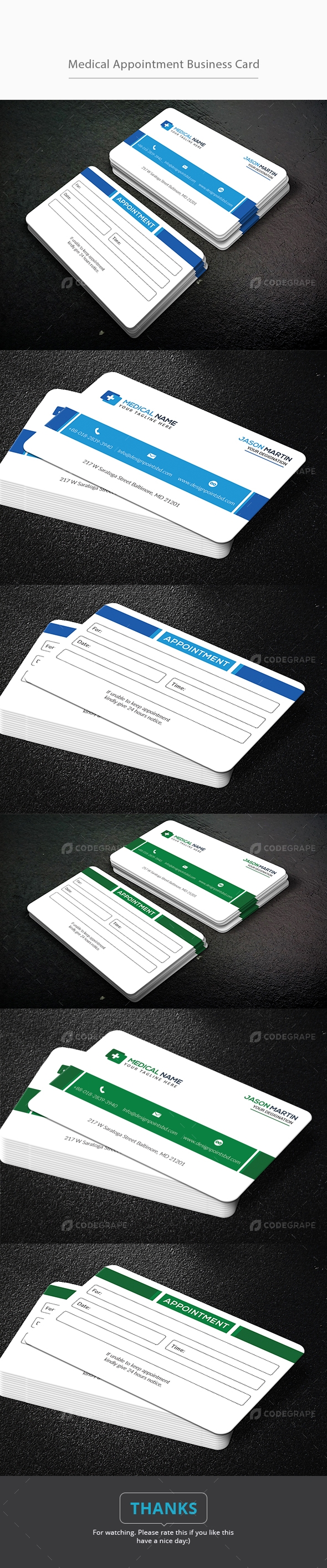 Medical Appointment Business Card