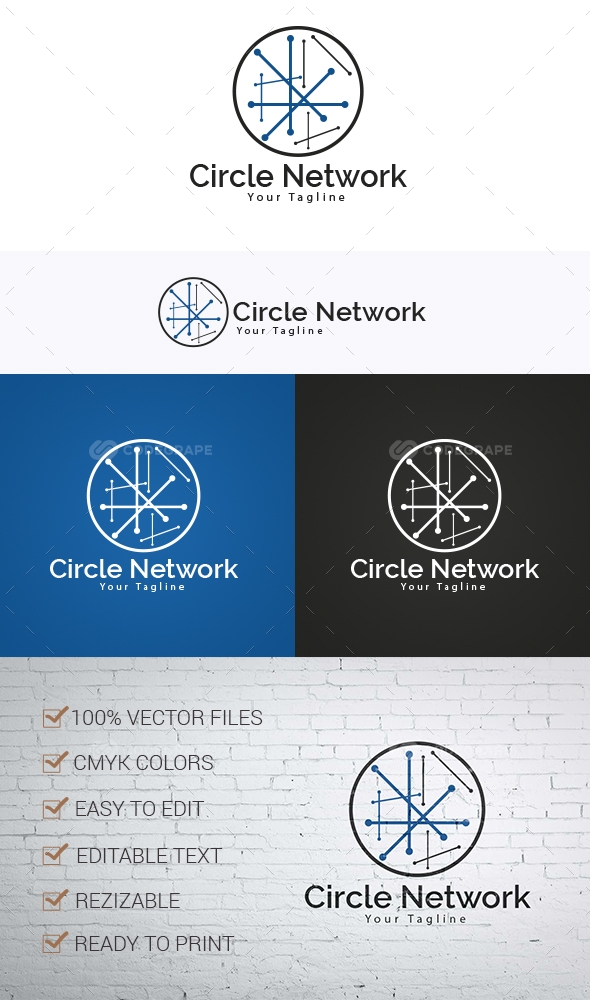 Circle Network Logo Template