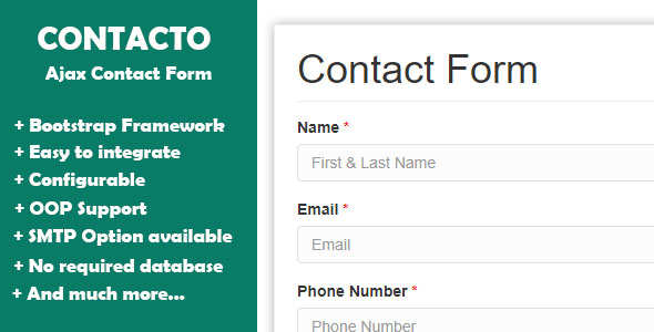 Contacto - Advanced PHP & AJAX Contact Form With Bootstrap