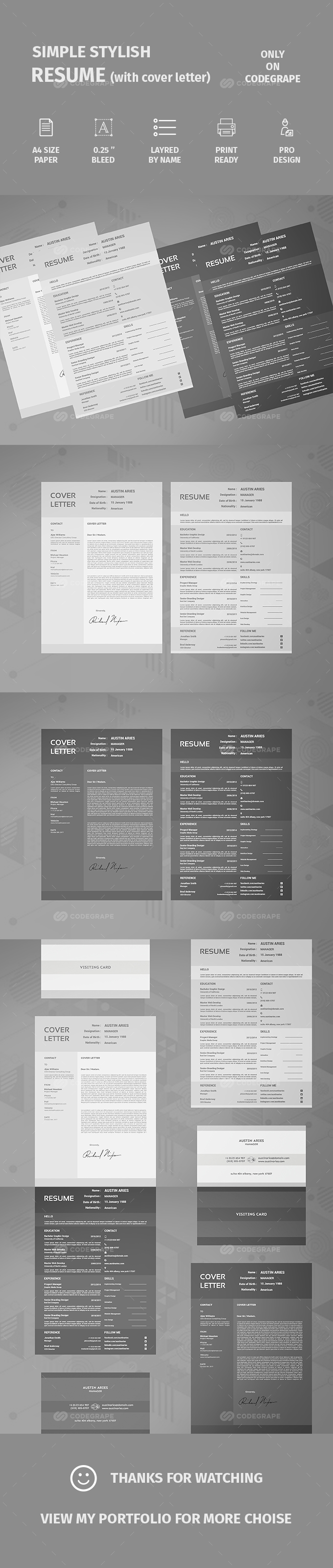 Simple Stylish Resume (with Cover Letter)
