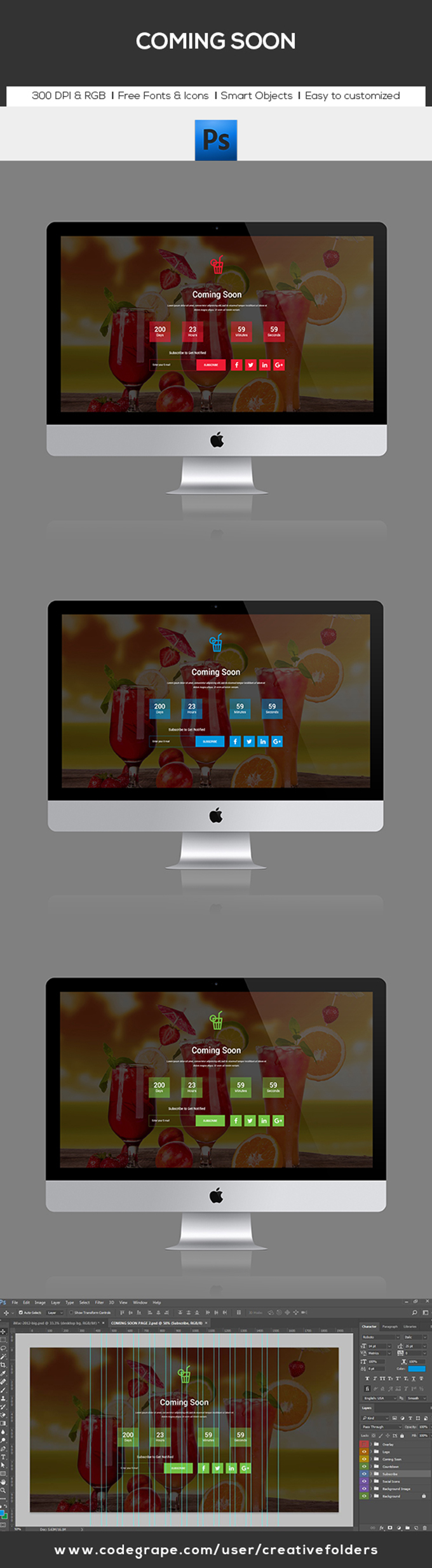 Coming Soon PSD Template