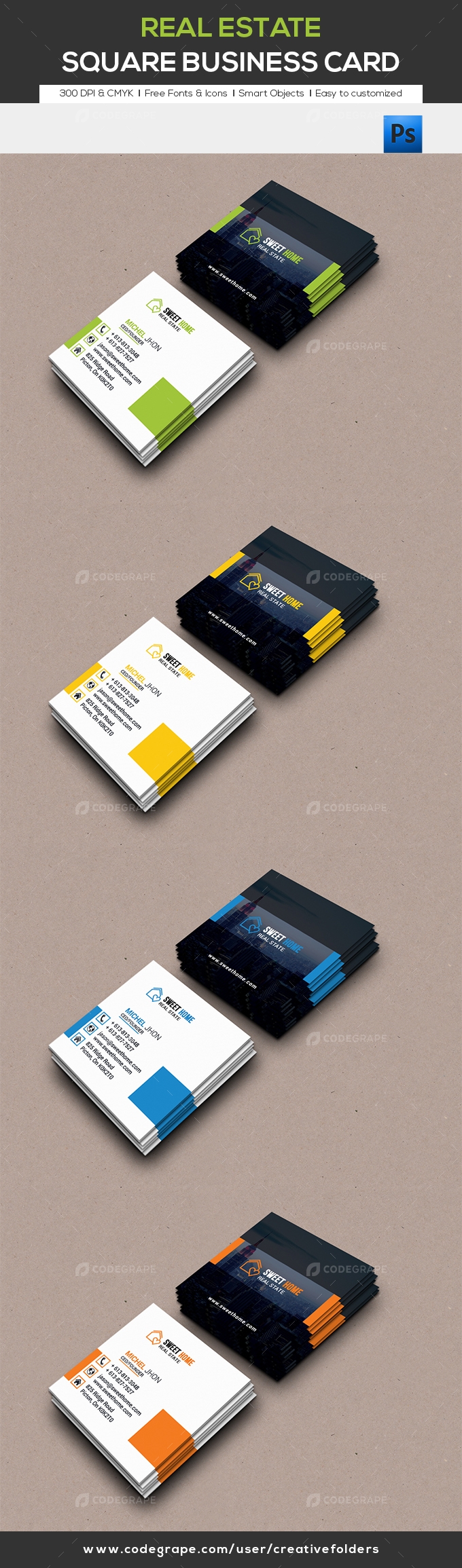 Corporate Square Business Card