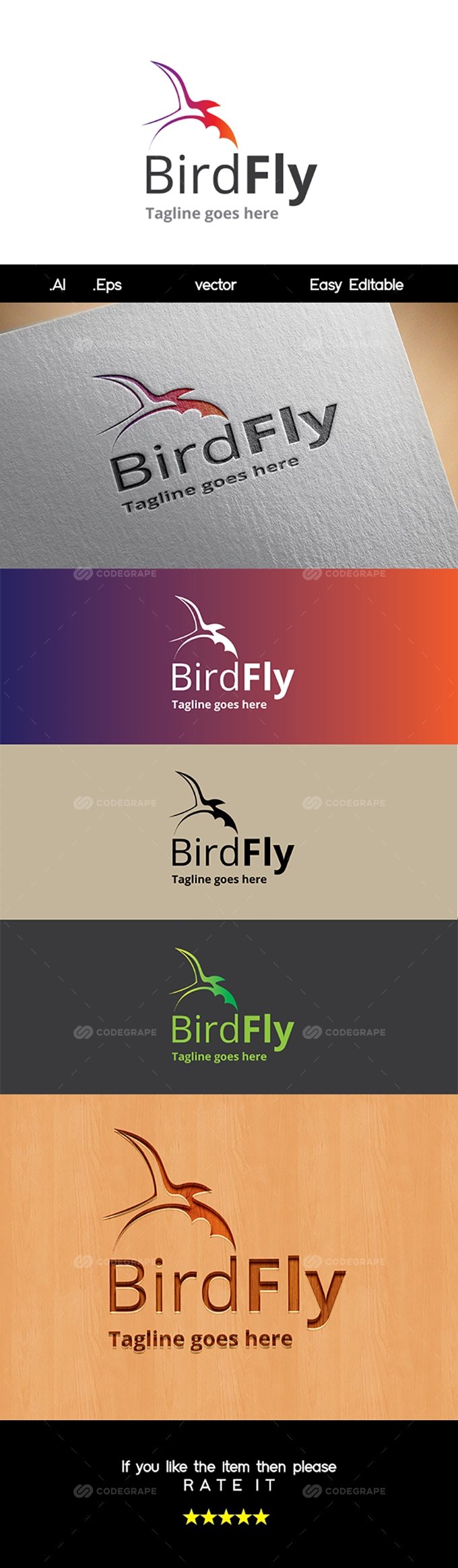 Bird Fly Logo Template