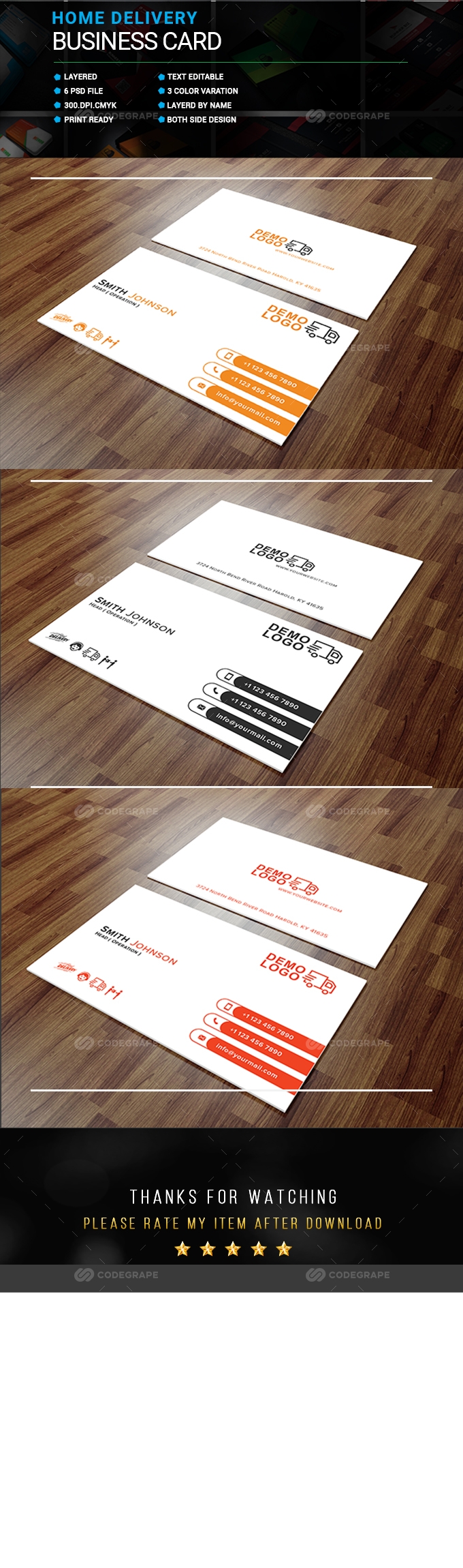 Home Delivery Service Business Card