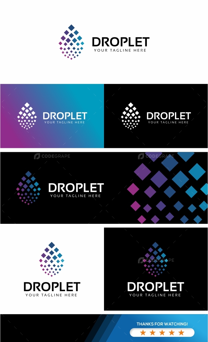 Droplet Pixel Logo Template