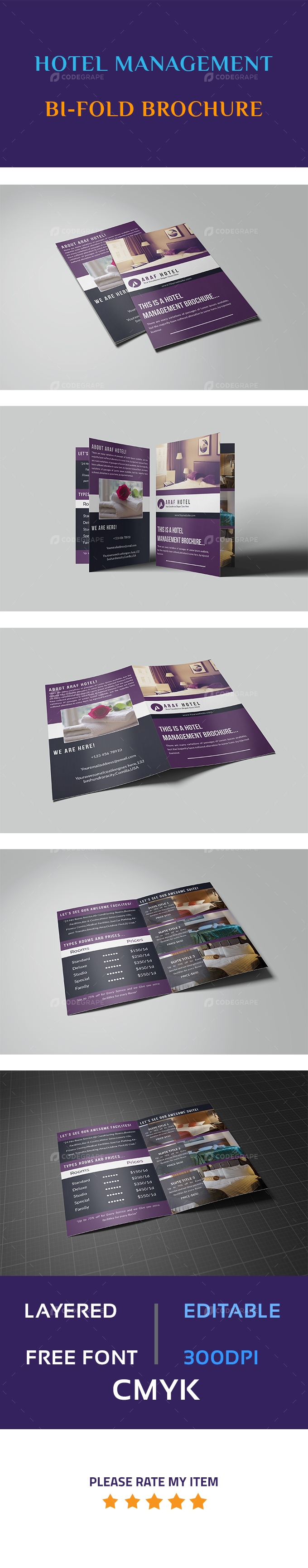 Hotel Management Bi-Fold Brochure